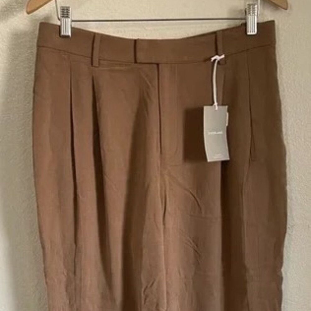 NWT Everlane The Put Together Pleat Pant Toasted Coconut Brown Ankle Baggy Loose